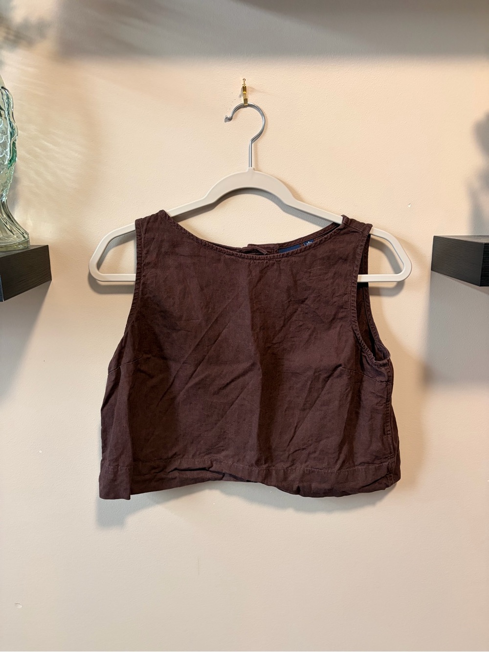 GAP Brown Sleeveless Crop Tank Top